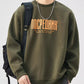 Men's Plus Size Letter Graphic Crew Neck Sweatshirt - Farnelli