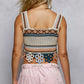 POL Cutout Flower Cropped Crochet Cami with with Dangle Detail - Farnelli