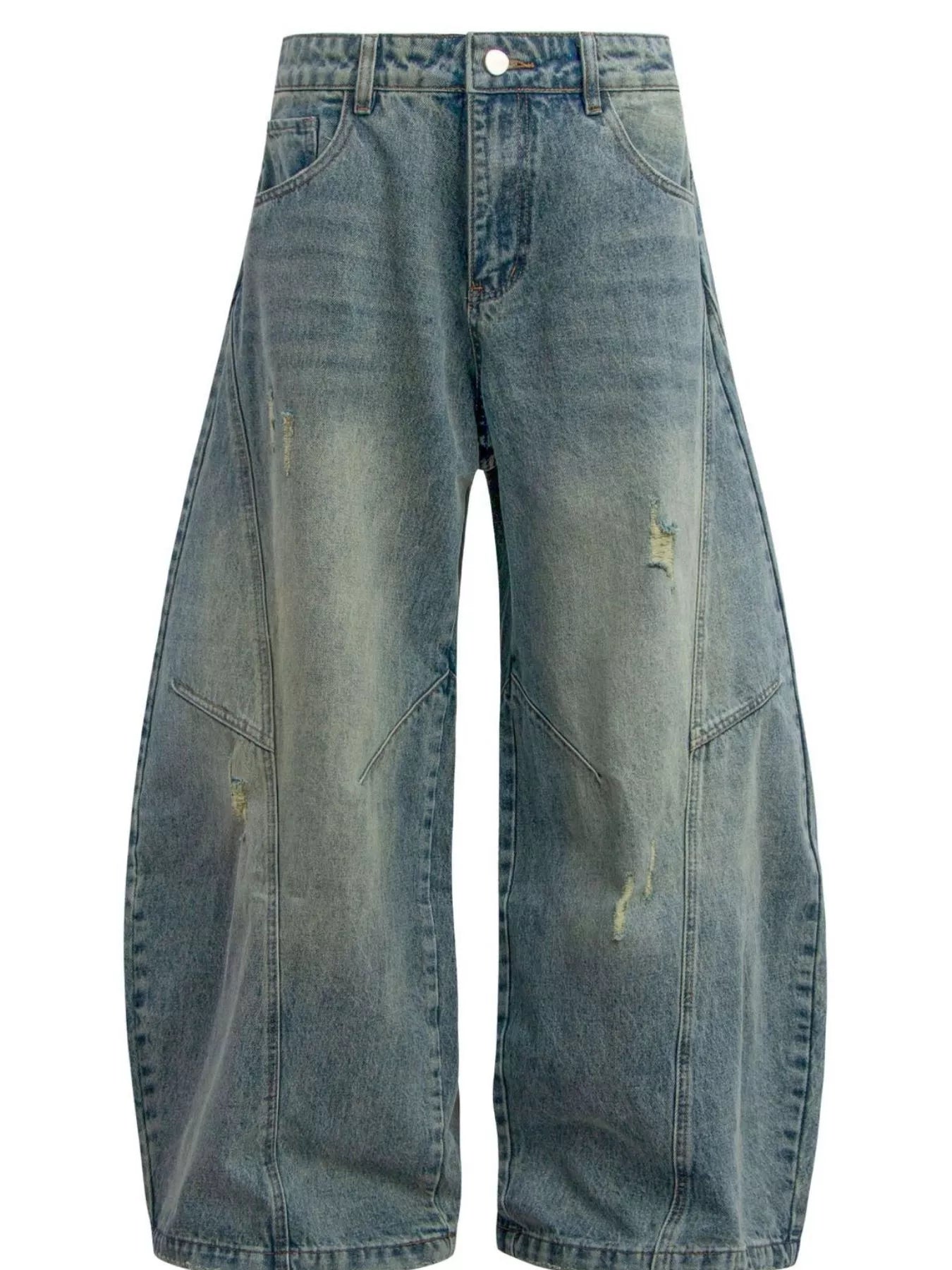 Men's Distressed Wide Leg Baggy Jeans - Farnelli