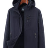 Men's Plus Size Outdoor Hooded Windproof Jacket - Dark Blue
