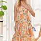ADORA Smocked Back Floral Adjustable Strap Midi Dress - Farnelli