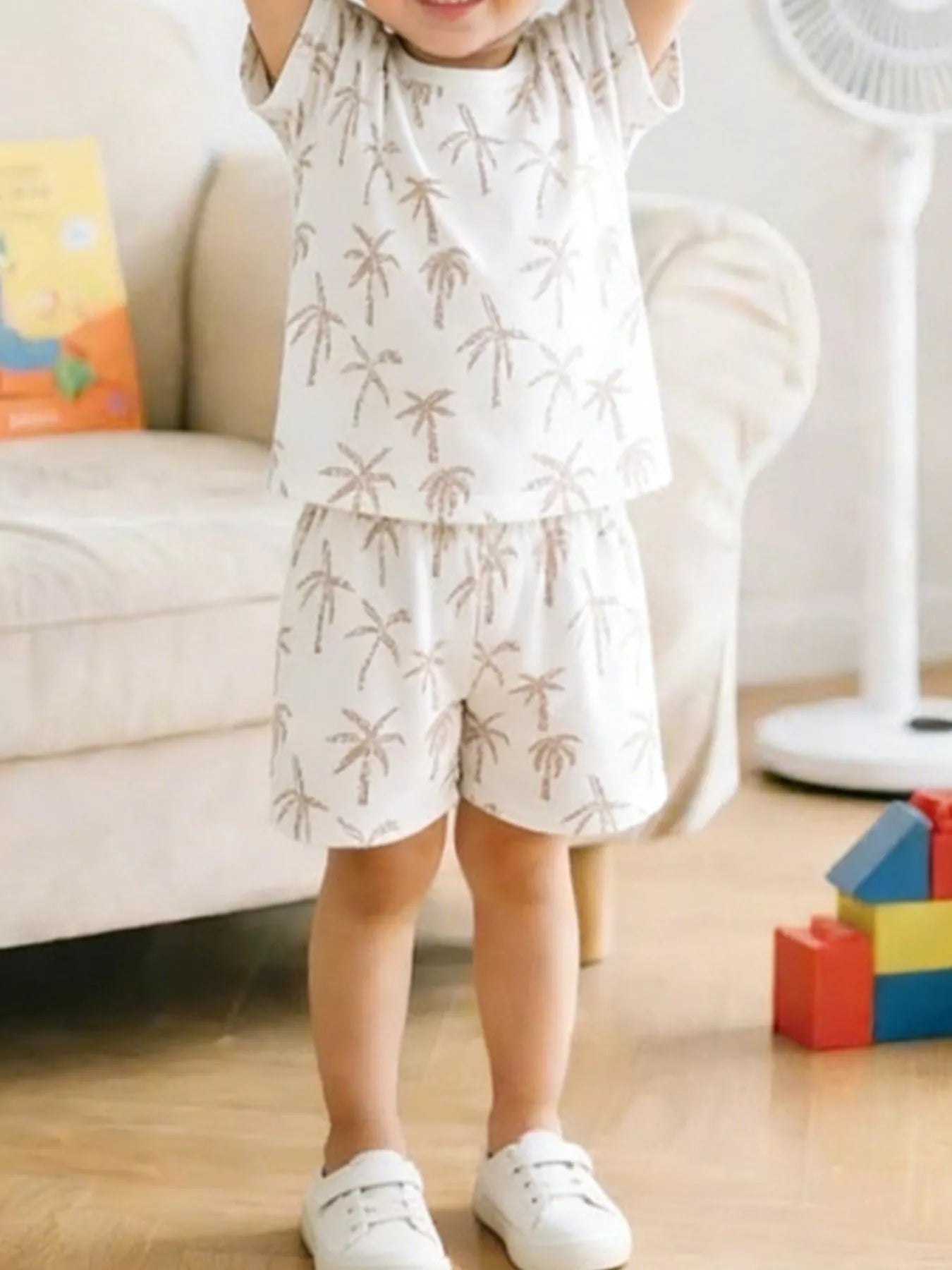 Children's Tropical Palm Print Tee and Shorts Set - Farnelli