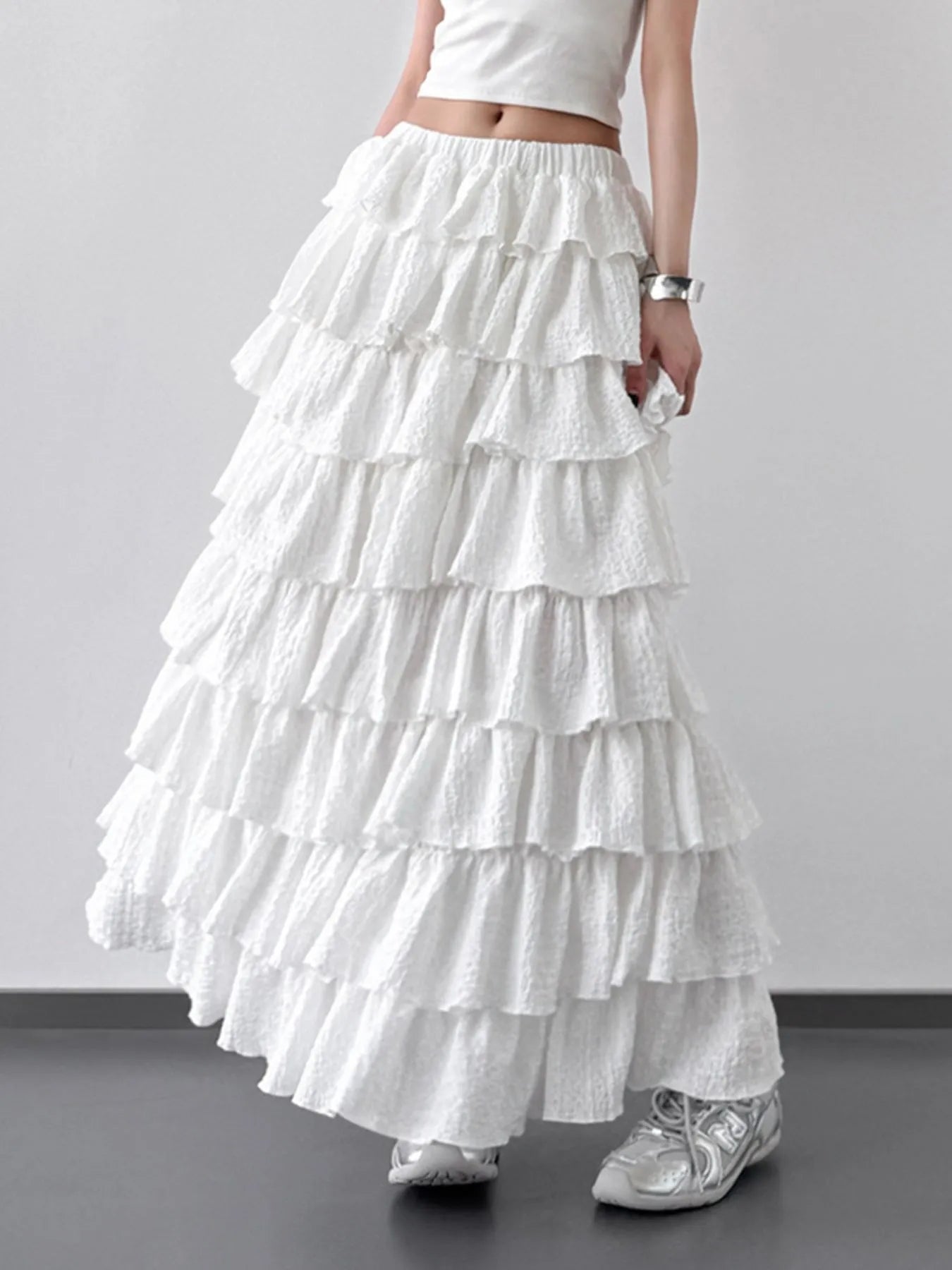 Ruffle Layered Maxi Skirt - Farnelli