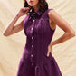 SO ME Button Down Sleeveless Collared Game Day Mini Dress - Farnelli
