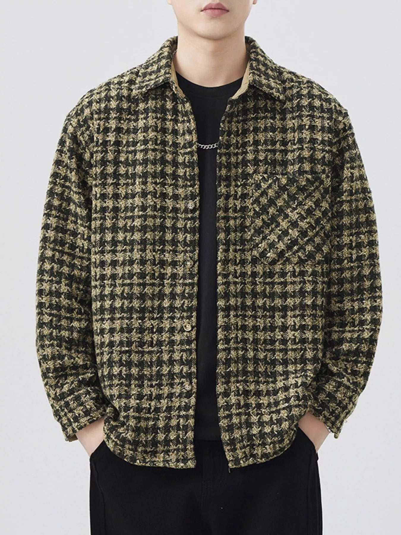 Men's Plus Size Button Up Shirt with Chest Pocket - Farnelli