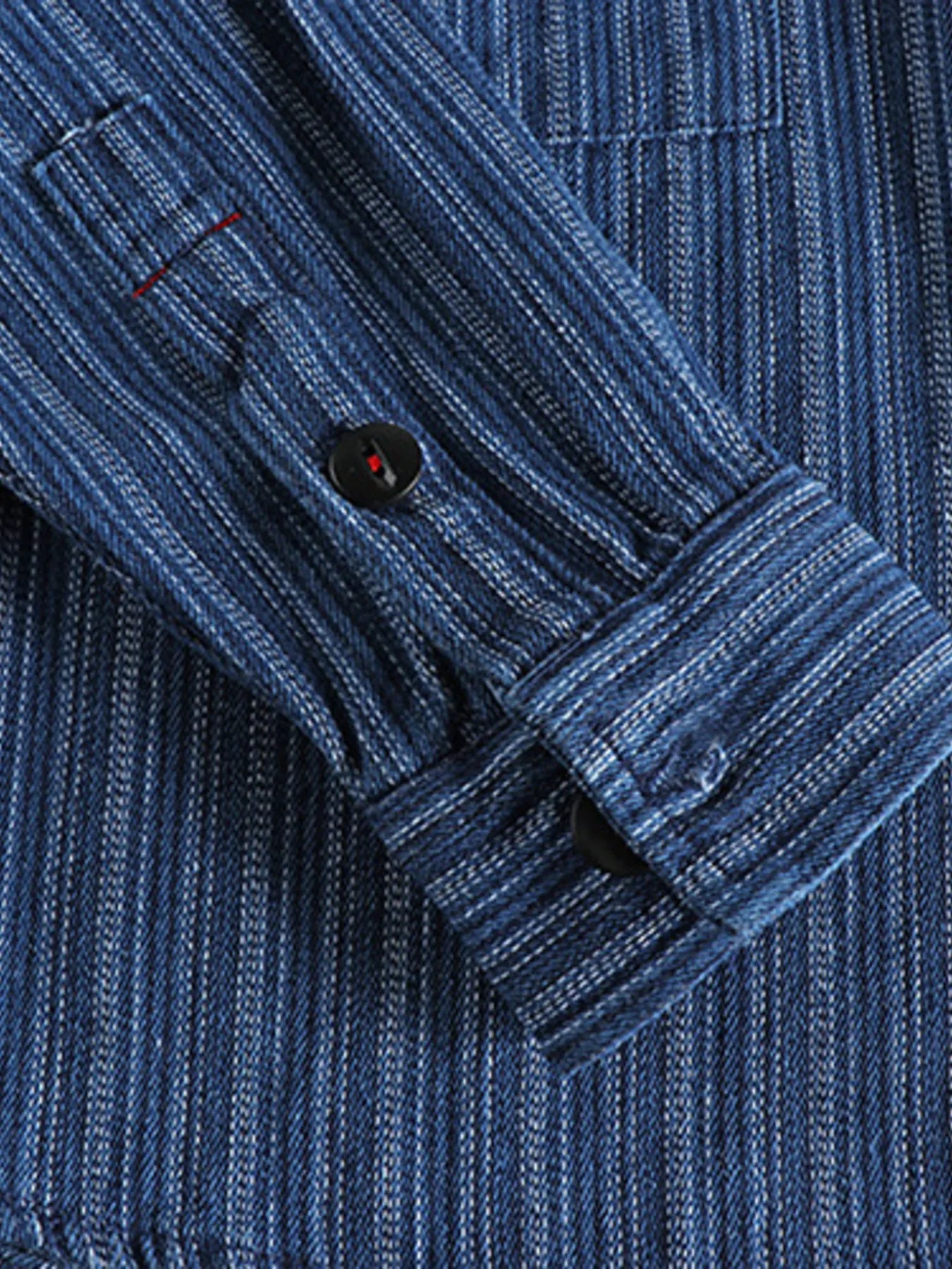 Men's Striped Button Down Denim Shirt - Farnelli