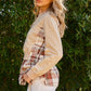 And The Why Full Size Double Layered Plaid Contrast Sweatshirt - Farnelli
