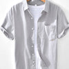 Men's Button Up Short Sleeve Shirt - Light Gray