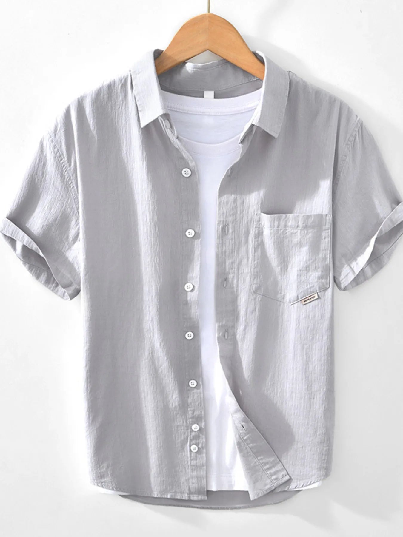Men's Button Up Short Sleeve Shirt - Farnelli