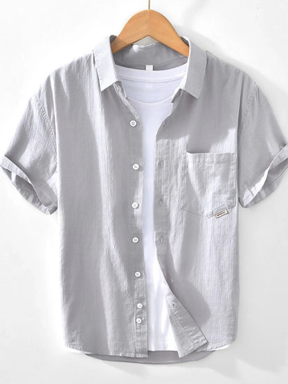 Men's Button Up Short Sleeve Shirt - Farnelli