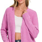Zenana Melange Open Front Sweater Cardigan - Farnelli