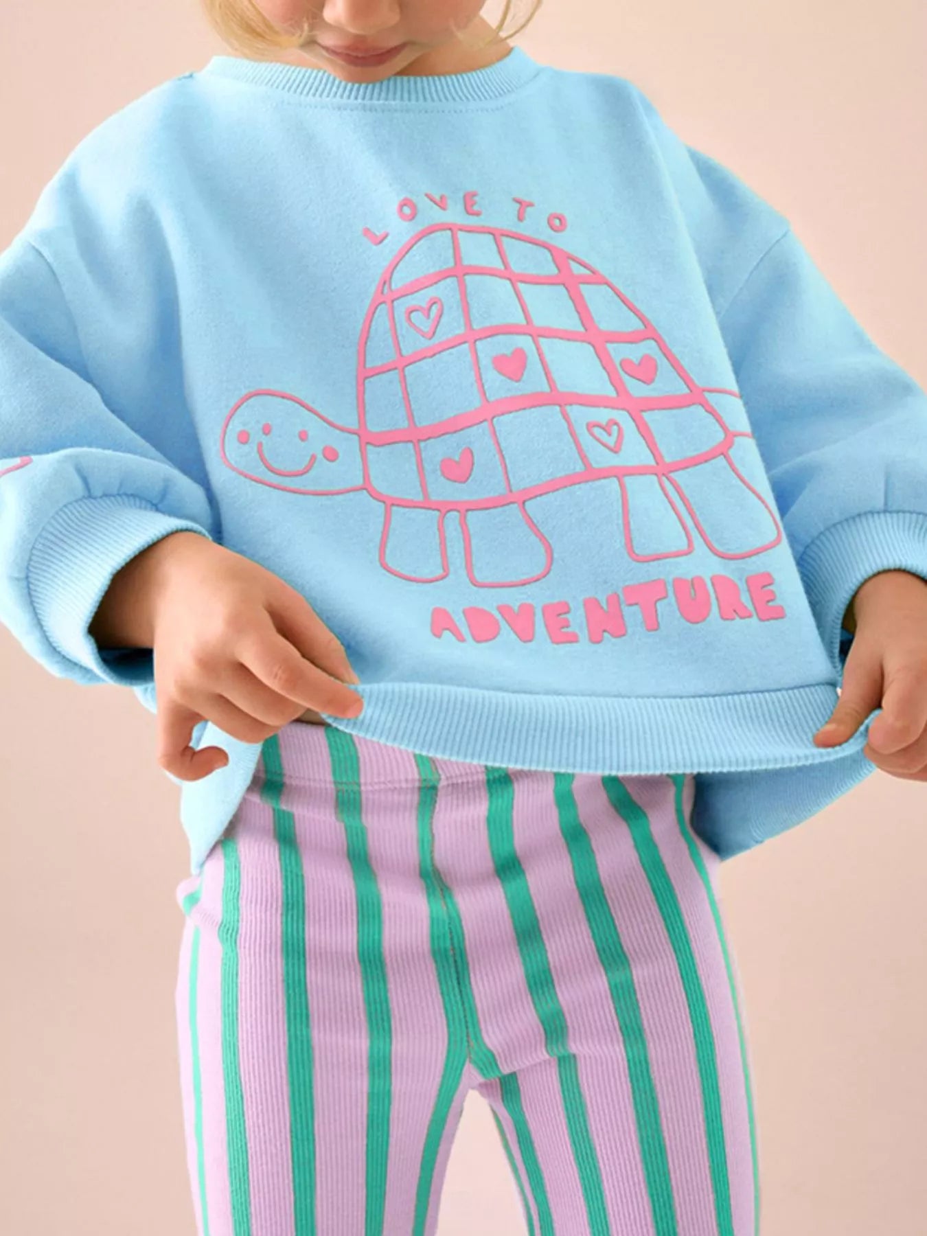 Children's Turtle Round Neck Top and Pants Set - Farnelli
