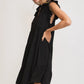 Umgee Full Size Johnny Collar Ruffle Cap Sleeve Tiered Dress Plus Size - Farnelli