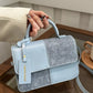 Color Block Flap Crossbody Bag with Top Handle - Farnelli