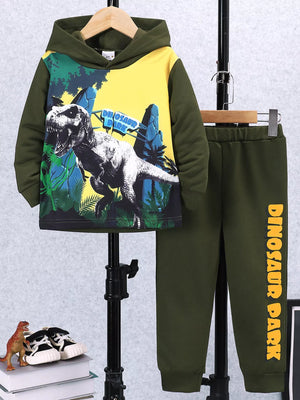 Children's Dinosaur Park Hoodie and Pants Set - Farnelli