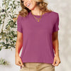 Basic Bae Full Size Round Neck Short Sleeve T-Shirt Plus Size - Purple