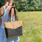 Carry Courage ADVOCATE zippered tote in coal black, showing structured design and top zipper closure
