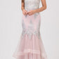 CLEARANCE - Eureka 6009 Strapless Embroidered Gown Layered Skirt (Size XL)
