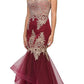 CLEARANCE - Eureka 6009 Strapless Embroidered Gown Layered Skirt (Size XL)