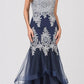 CLEARANCE - Eureka 6009 Strapless Embroidered Gown Layered Skirt (Size XL)