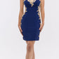 CLEARANCE - Eureka 6016 Lace Applique Sweetheart Short Cocktail Dress (Size XS)