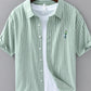 Men's Plus Size Striped Button Up Long Sleeve Shirt - Farnelli
