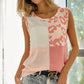 BiBi French Terry Color Block Leopard Sleeveless Top - Farnelli