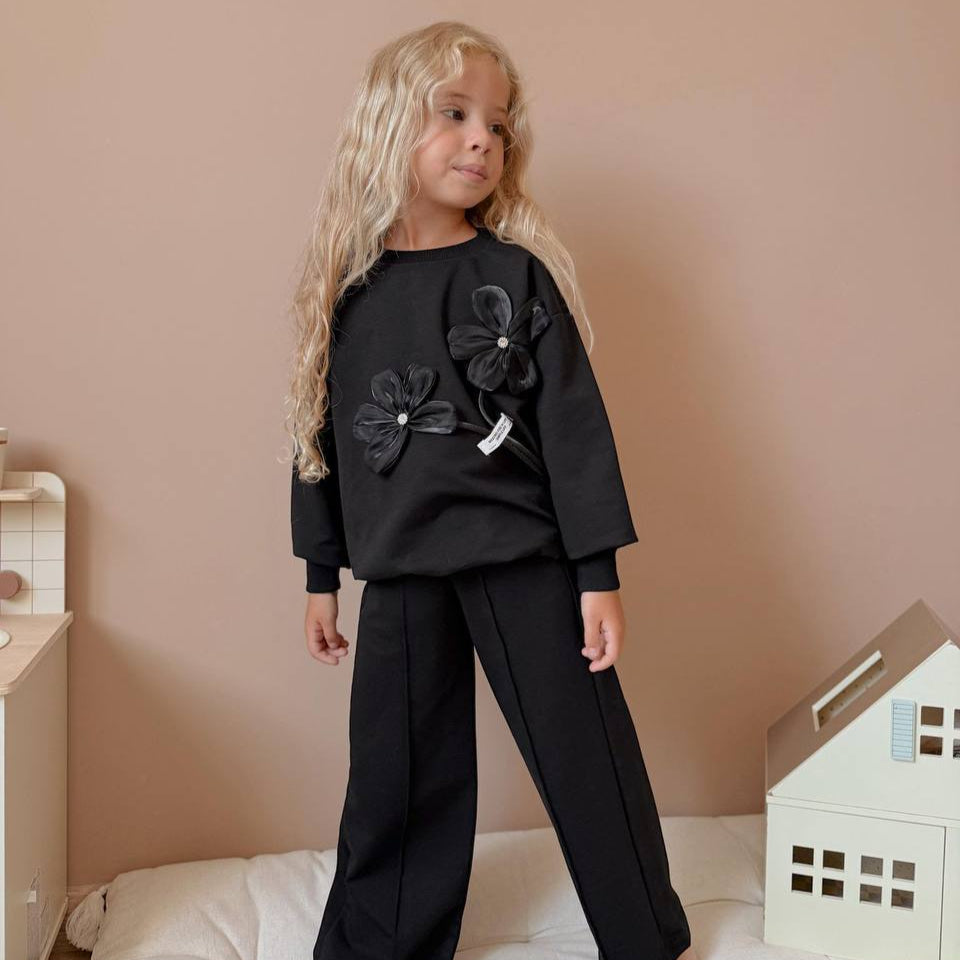 Luxury Flowers Girls Casual Set-4