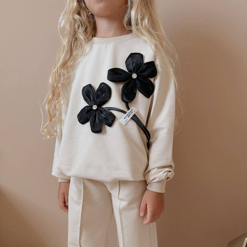 Luxury Flowers Girls Casual Set-1