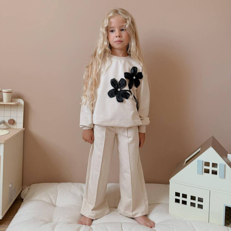 Luxury Flowers Girls Casual Set-2