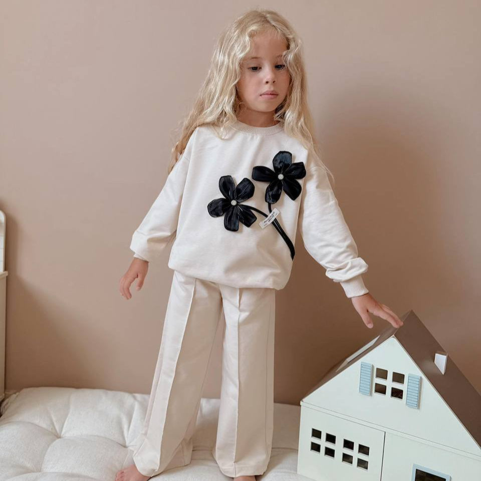 Luxury Flowers Girls Casual Set-3
