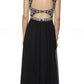 Juliet 609 A Line Chiffon Floor Length Gown Cut Out Back