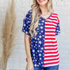 And The Why American Flag Short Sleeve Top - RED/NAVY