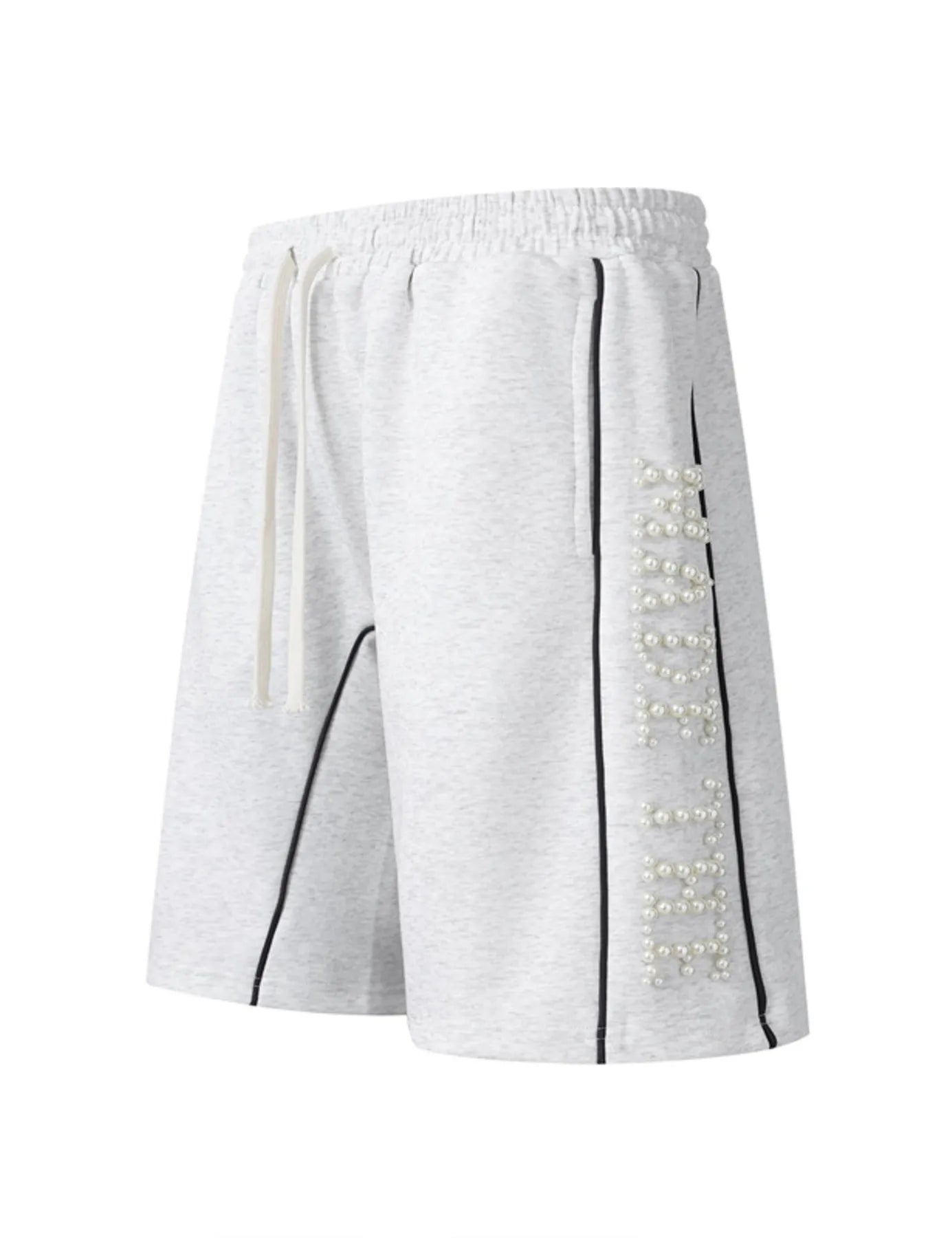 Men's Drawstring Pearl Detail Shorts - Farnelli