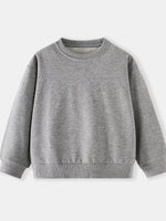 Children's Casual Solid Color Crew Neck Sweatshirt - Farnelli