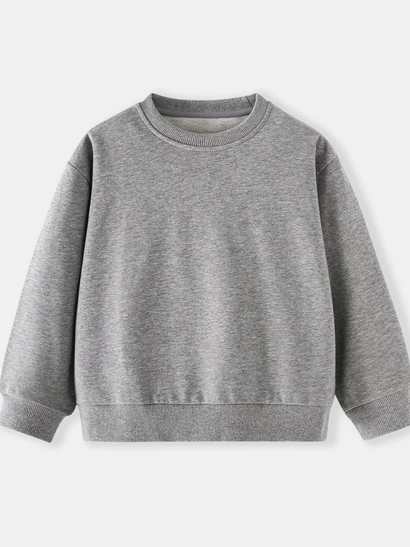Children's Casual Solid Color Crew Neck Sweatshirt - Farnelli