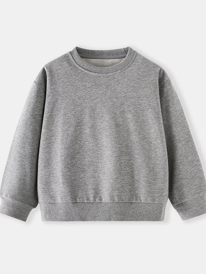 Children's Casual Solid Color Crew Neck Sweatshirt - Farnelli