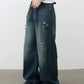 Men's Distressed Wide Leg Jeans - Farnelli