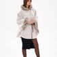 Genuine Mink Fur Double Face Wool Hooded Poncho
