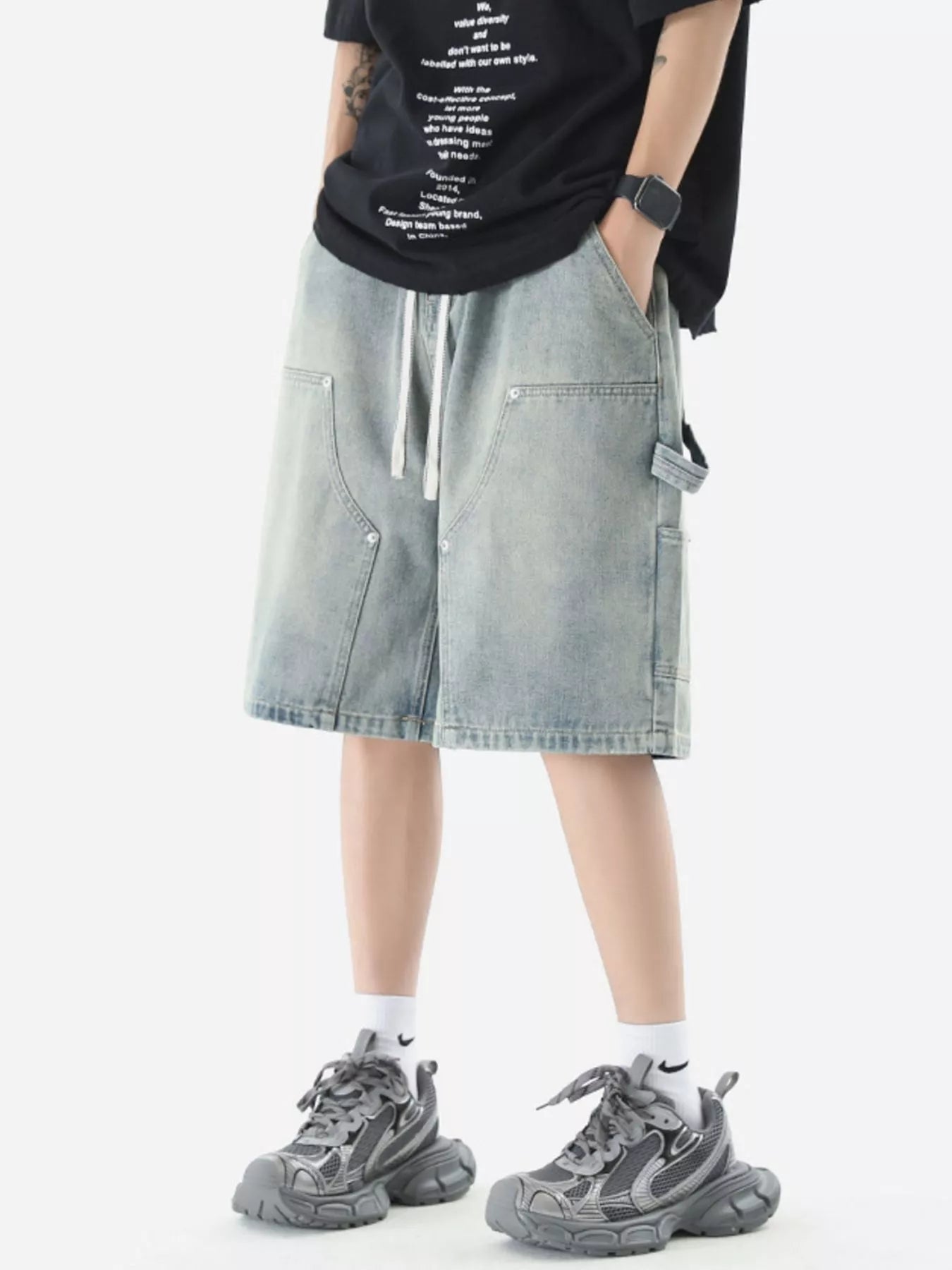 Men's Vintage Wash Denim Shorts - Farnelli