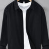 Men's Plus Size Button Up Long Sleeve Shirt - Black
