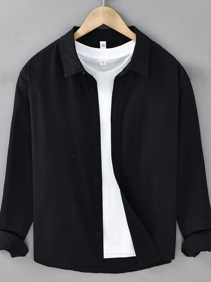 Men's Plus Size Button Up Long Sleeve Shirt - Farnelli