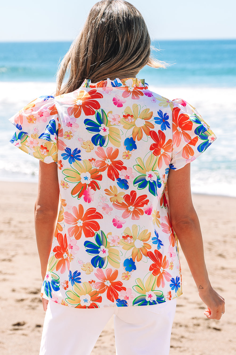 Chelsea Floral Bouquet Flutter Top - Farnelli