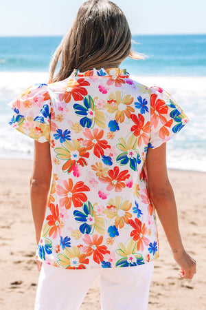 Chelsea Floral Bouquet Flutter Top - Farnelli