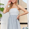 ADORA Sleeveless Mix Babydoll Dress - SKY BLUE