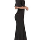 CLEARANCE - Eureka 6110 Cold Shoulder High Neckline Mermaid Gown (Size XS)
