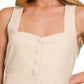 Zenana Linen Tie-back 4-button Vest with Lining - Farnelli