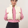 HYFVE Pocketed Solid Vest Coat - Cream