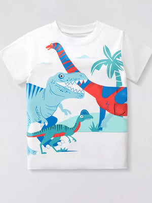 Children's Dinosaur Graphic Crew Neck T-Shirt - Farnelli
