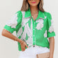 Celina Floral Ric Rac Edge Sleeve Blouse - Farnelli